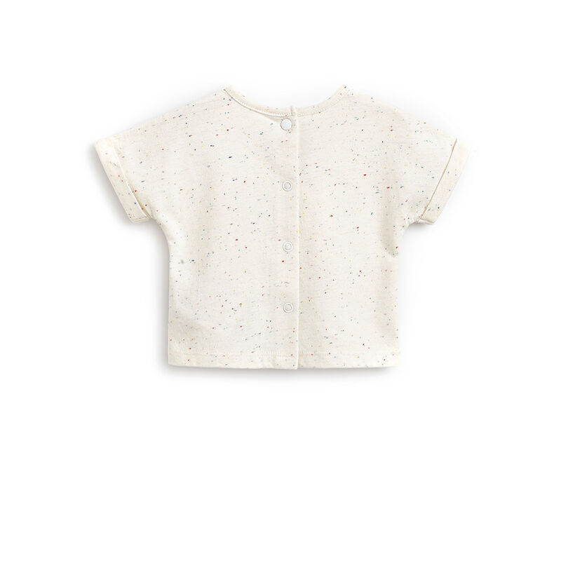 Infants Natural Printed T-shirt with Short Overalls image number 3